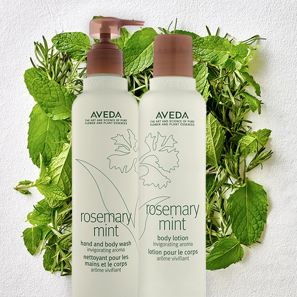 rosemary mint body care with invigorating aroma